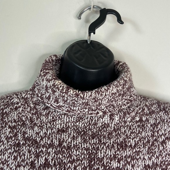 J Crew Brown Knit Crochet Turtleneck Sweater Size Medium - Picture 2 of 8